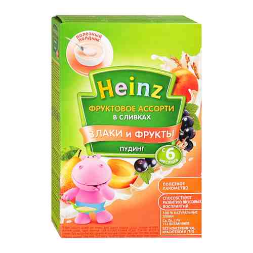 Пудинг Heinz молочный сухой злаки фрукты в сливках с 6 месяцев 200 г арт. 3348043