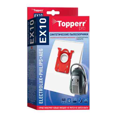 Пылесборник Topperr EX 10 для пылесоса Electrolux Philips AEG синтетический (4 штуки) арт. 3505025