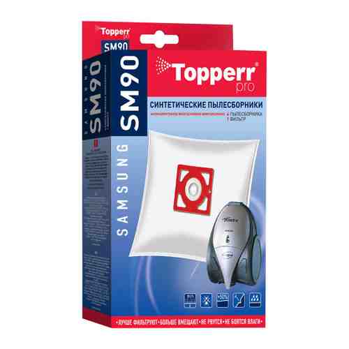Пылесборник Topperr SM 90 для пылесоса Samsung синтетический (4 штуки) арт. 3505027