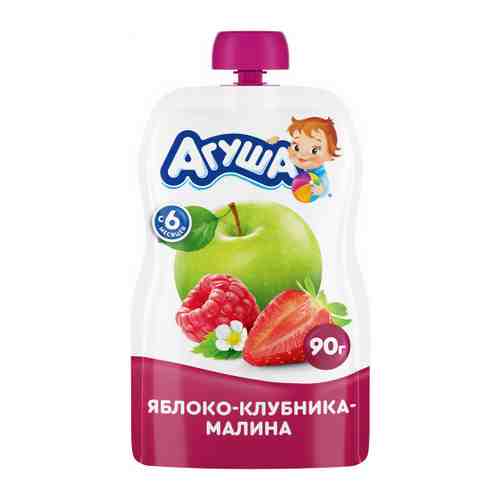Пюре Агуша яблоко клубника малина без сахара с 6 месяцев 90 г арт. 3342112