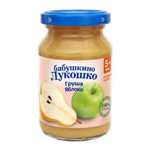 Пюре Бабушкино Лукошко груша яблоко без сахара с 5 месяцев 190 г арт. 3385257