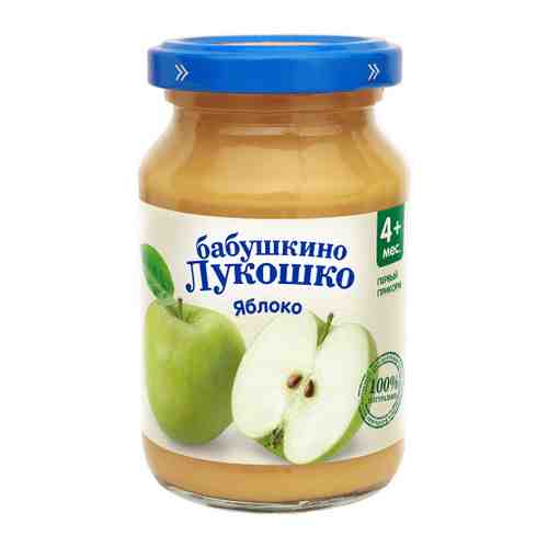 Пюре Бабушкино Лукошко яблоко без сахара с 4 месяцев 190 г арт. 3385256