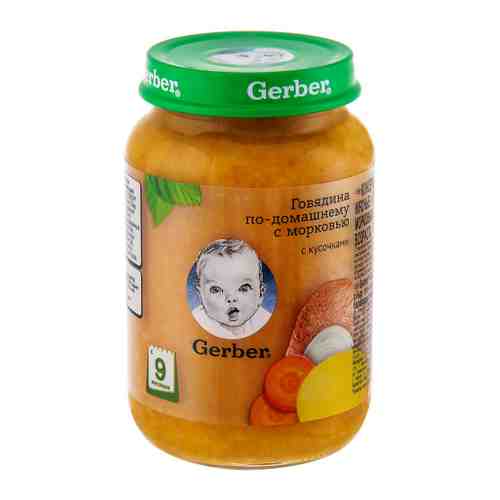 Пюре Gerber говядина по-домашнему морковь без сахара с 9 месяцев 190 г арт. 3371689