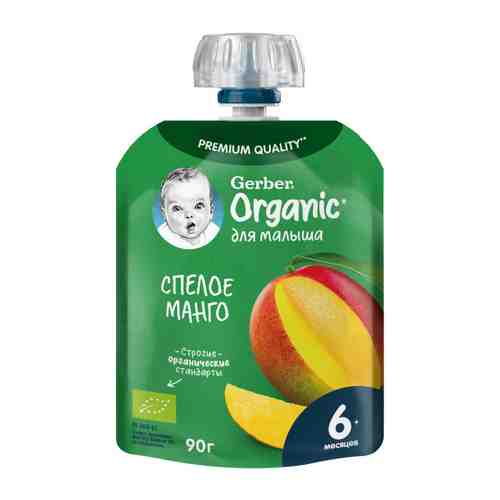 Пюре Gerber Organic спелое манго без сахара с 6 месяцев 90 г арт. 3335210