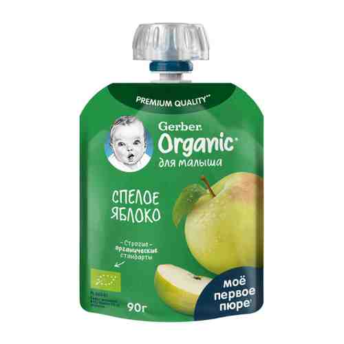 Пюре Gerber Organic спелое яблоко без сахара с 4 месяцев 90 г арт. 3335208