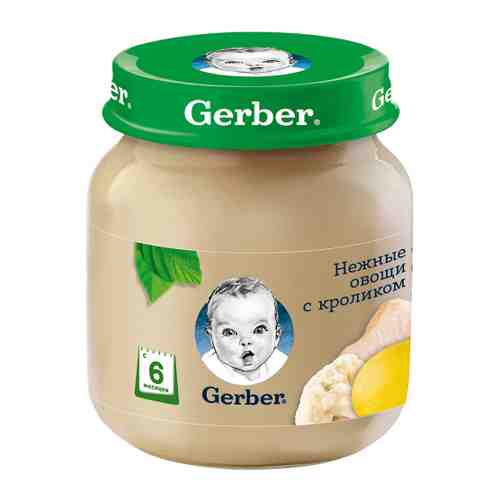 Пюре Gerber овощи кролик без сахара с 6 месяцев 130 г арт. 3371682