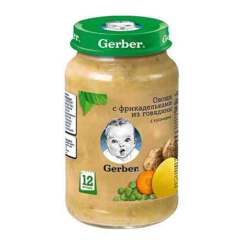Пюре Gerber Овощи с фрикадельками говядина без сахара с 12 месяцев 190 г арт. 3371692