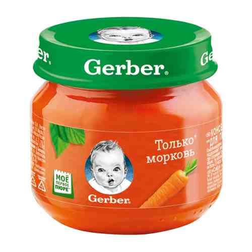 Пюре Gerber Только морковь без сахара с 4 месяцев 80 г арт. 3073418
