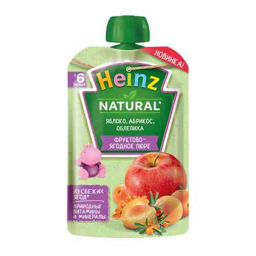 Пюре Heinz яблоко абрикос облепиха без сахара с 6 месяцев 90 г арт. 3411106