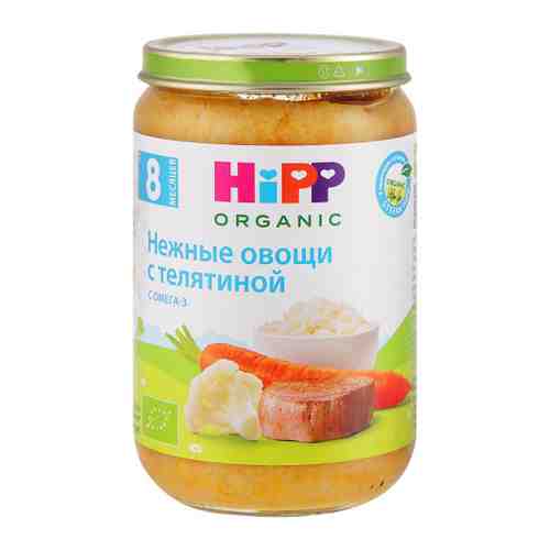 Пюре HiPP Органическое мясо-овощное меню нежные овощи телятина с 8 месяцев 220 г арт. 3348066