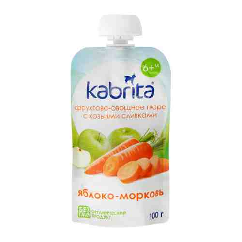Пюре Kabrita яблоко морковь козьи сливки без сахара с 6 месяцев 100 г арт. 3361837