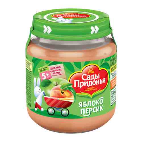 Пюре Сады Придонья яблоко персик без сахара с 5 месяцев 120 г арт. 3320967