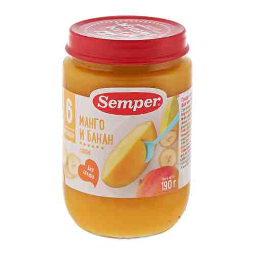 Пюре Semper манго банан без сахара с 6 месяцев 190 г арт. 3208558