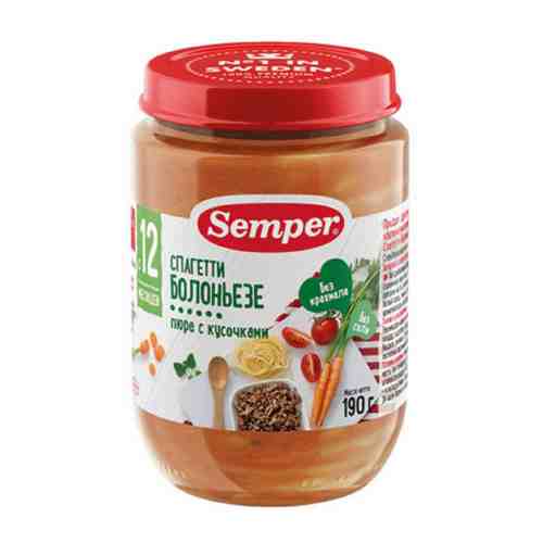 Пюре Semper спагетти болоньезе без сахара с 12 месяцев 190 г арт. 3254968