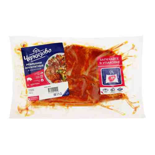 Ребрышки свиные Черкизово аппетитные в маринаде для запекания охлажденные в пакете 0.8-1.2 кг арт. 2015025