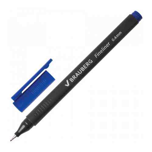 Ручка капиллярная Brauberg Carbon синяя (толщина линии 0.4 мм) арт. 3370416