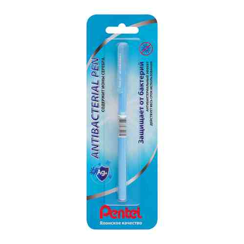 Ручка шариковая Pentel Antibacterial+ синяя (толщина линии 0.3 мм) арт. 3425024