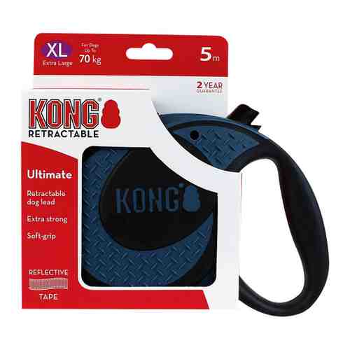 Рулетка-поводок KONG Ultimate синяя XL до 70 кг лента 5 м арт. 3483771