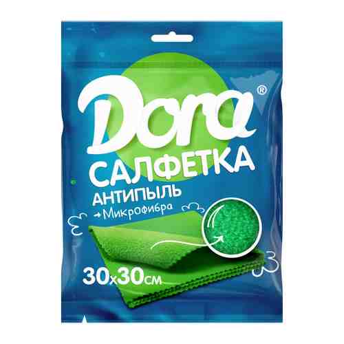 Салфетка для уборки Dora Антипыль из микрофибры 30х30 см арт. 3449406