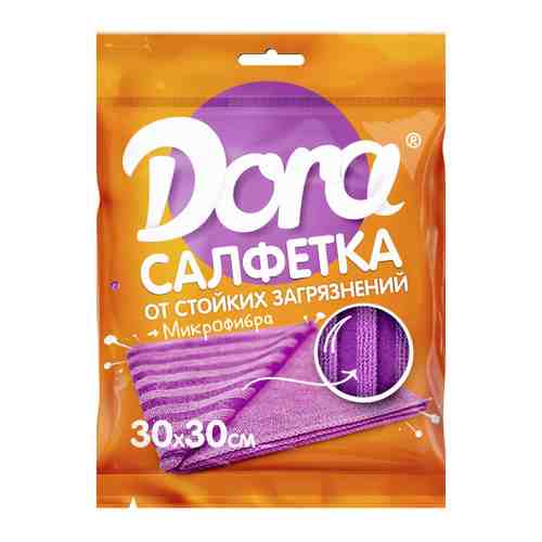 Салфетка для уборки Dora из микрофибры от стойких загрязнений с нейлоновой нитью 30х30 см арт. 3449408