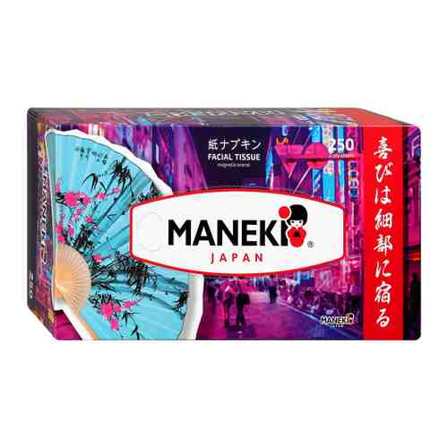 Салфетки бумажные Maneki Dream с ароматом магнолии белые 2-слойные 250 штук арт. 3421188