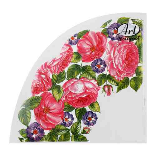 Салфетки бумажные Art Bouquet Rondo Розы 3 слоя круглые d 32 см 12 штук арт. 3518218