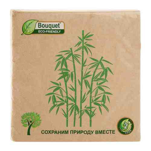 Салфетки бумажные Bouquet eco-friendly Бамбук 2 слоя 33х33 см 25 штук арт. 3435620