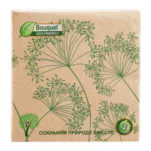 Салфетки бумажные Bouquet eco-friendly Гармония 2 слоя 33х33 см 25 штук арт. 3435631