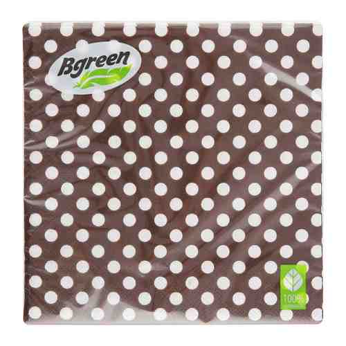 Салфетки бумажные Bulgaree Green Горох на кофейном 3 слоя 33х33 см 20 штук арт. 3332964
