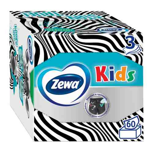 Салфетки бумажные детские Zewa Kids 3 слоя 60 штук арт. 3315313