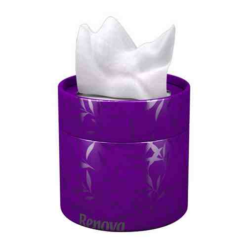 Салфетки бумажные косметические Renova Tube purple 3 слоя 40 штук арт. 3508834