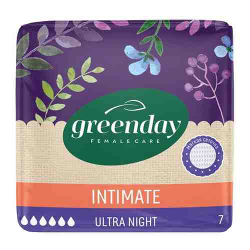 Прокладки впитывающие Green Day Ultra Night Dry женские 6 капель 7 штук арт. 3518831