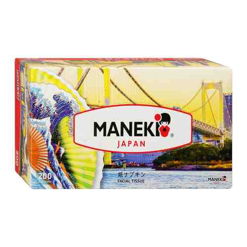 Салфетки бумажные Maneki Dream белые 2-слойные 200 штук арт. 3421187