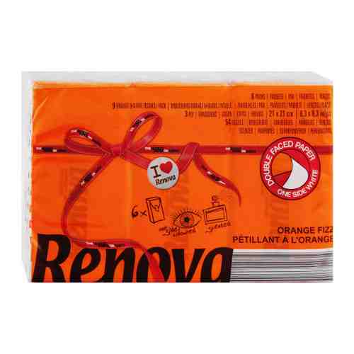 Платочки бумажные Renova Red Label Orange с ароматом апельсина 3-слойные 6 штук арт. 3506249