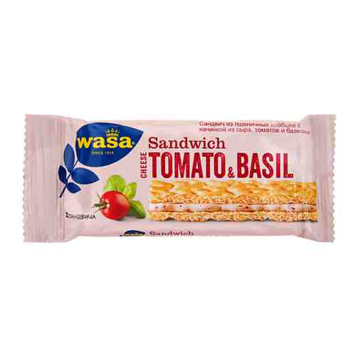 Сандвич из пшеничных хлебцев Wasa Cheese Tomato Basil с начинкой из сыра томатов и базилика 40 г арт. 3398329