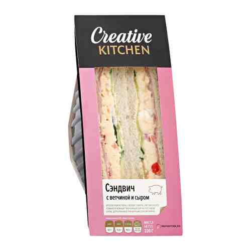 Сэндвич Creative Kitchen с ветчиной и сыром охлажденный 220 г арт. 3514209