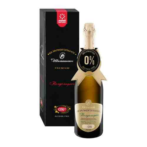 Шампанское Absolute Nature полусладкое безалкогольное газированное в подарочной упаковке 0.75 л арт. 3477998