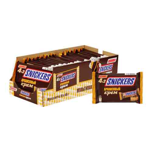 Батончик Snickers шоколадный Арахисовый крем 18 пачек по 4 штуки по 36.5 г арт. 3431535