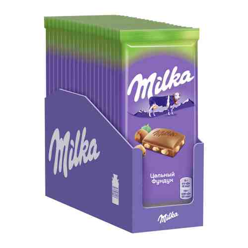 Шоколад Milka молочный с цельным фундуком 19 штук по 85 г арт. 3432916