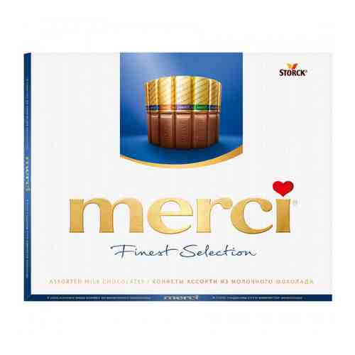 Конфеты Merci шоколадные Ассорти 4 вида молочного шоколада 250 г арт. 3075460