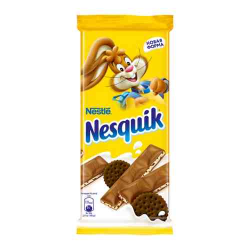 Шоколад Nesquik молочный с молочной начинкой и какао-печеньем 87 г арт. 3516852