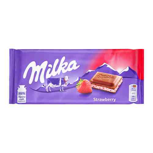 Шоколад Milka молочный клубника со сливками 100 г арт. 3405113
