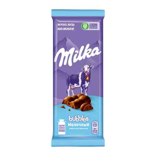 Шоколад Milka Bubbles молочный пористый 76 г арт. 3432910