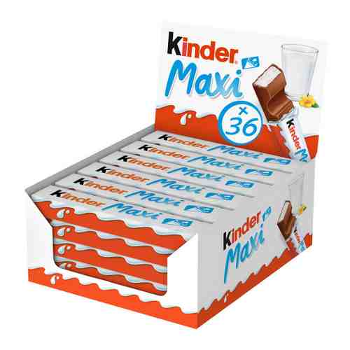 Шоколад Kinder Chocolate Maxi с молочной начинкой 36 штук по 21 г арт. 3415975