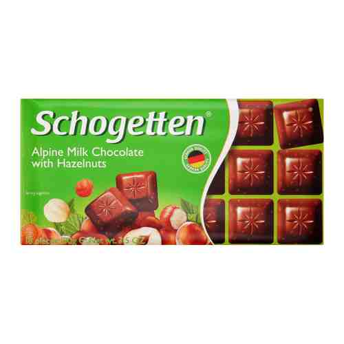 Шоколад Schogetten молочный с лесными орехами 100 г арт. 3371491
