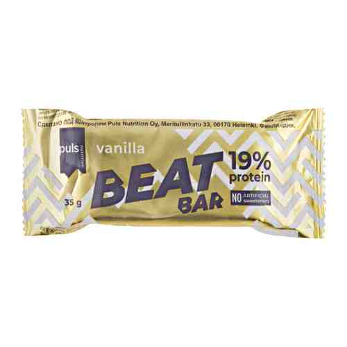 Батончик Puls Nutrition Beat Bar протеиновый со вкусом ванили 35 г арт. 3516456