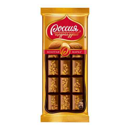 Шоколад Россия Щедрая душа темный и молочный шоколад с миндалем 80 г арт. 3399728