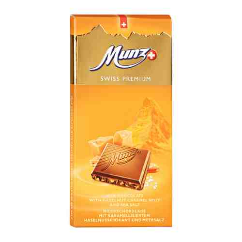 Шоколад Munz Молочный с карамелизированны фундуком и морской солью 100 г арт. 3381382