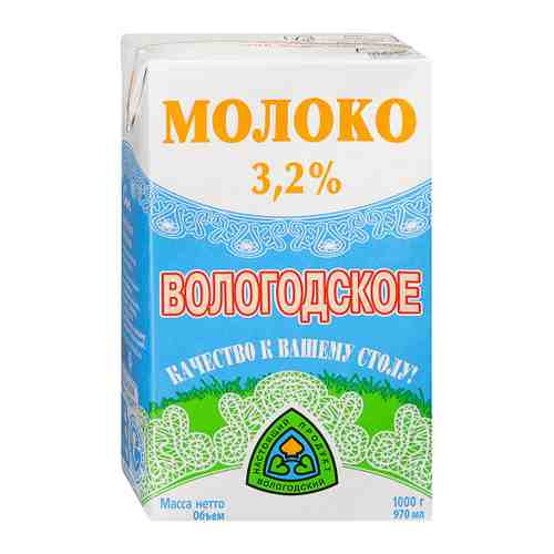 Молоко Северное молоко Вологодское ультрапастеризованное 3.2% 970 мл арт. 3342859