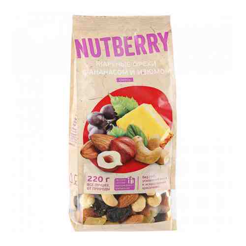 Смесь Nutberry орехи с ананасом и изюмом 220 г арт. 3354584
